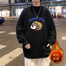 M18196-P45加绒款-P65半高领毛衣男士大码针织衫男毛线衣男，男装针织衫/毛衣，电商A040