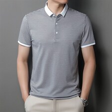 青年夏季2022无缝男士短袖POLO衫透气时髦商务潮流半袖上衣P50，男装Polo衫，星座1105-3