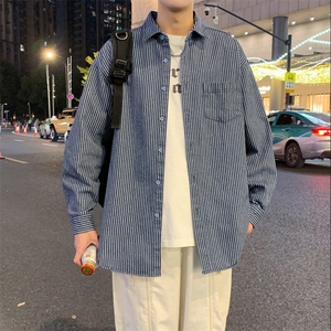 25年春季条纹牛仔衬衫长袖得物抖音衬衫DS-C323-1-G662-P55图片