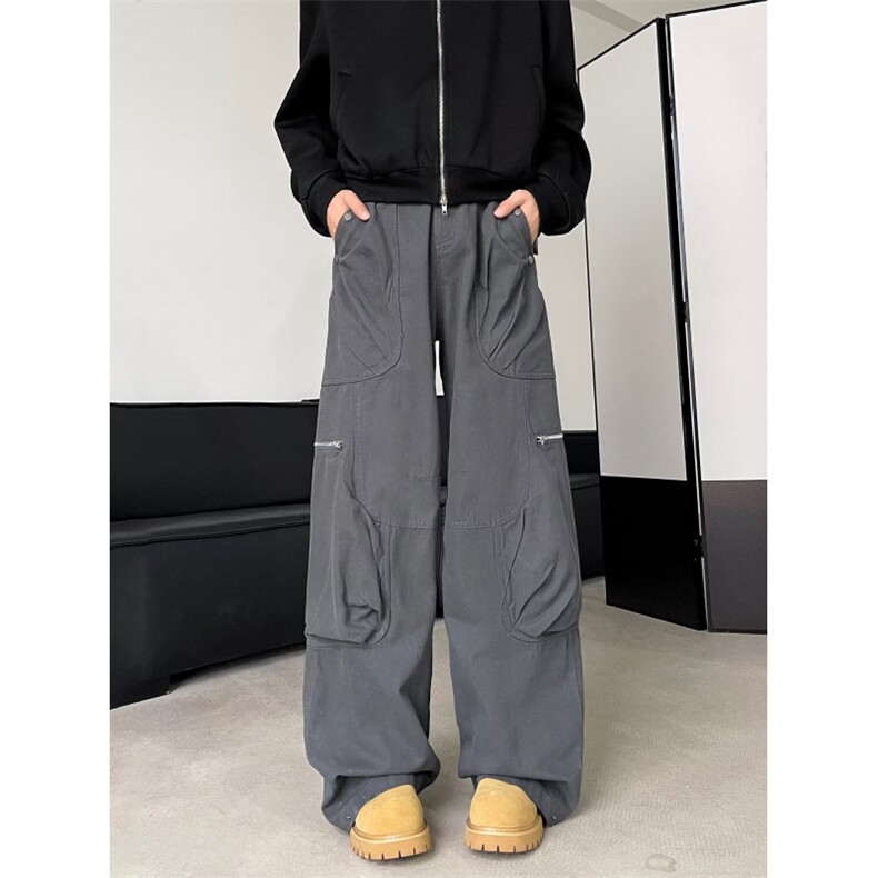 档口有货宽松休闲裤男百搭裤子夏季坠感阔腿拖地长裤8111P80，男装休闲裤，星座410-2