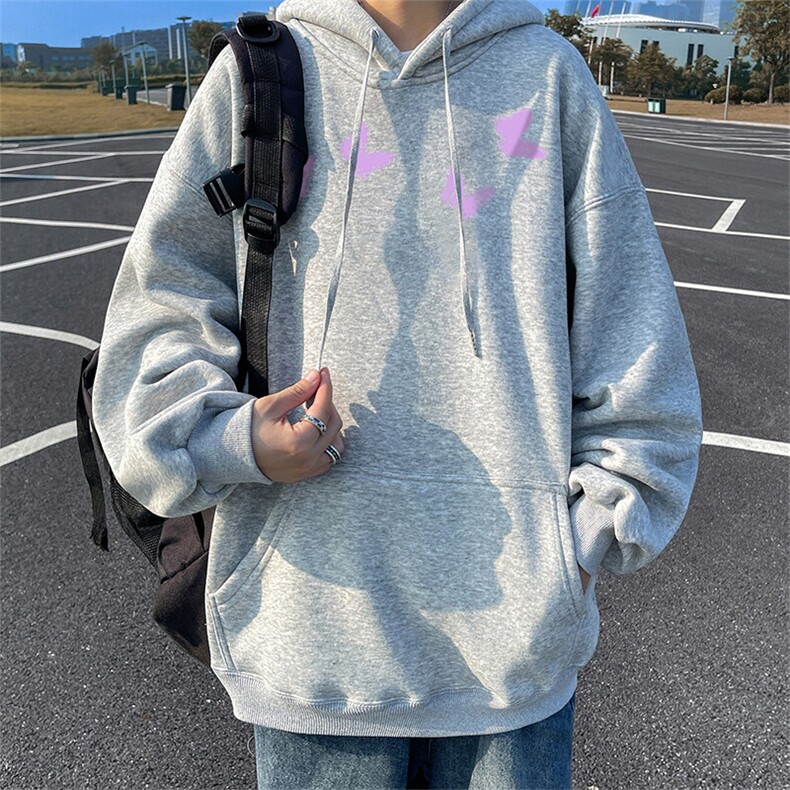 抖音得物供货 可提供视频 春装重磅美式宽松连帽卫衣DL2439图片