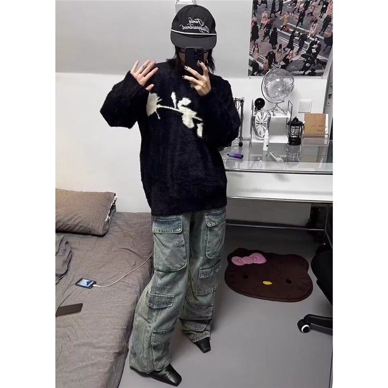 G110-P572025秋冬季新款潮流帅气毛绒毛衣,男装针织衫/毛衣,电商B323A