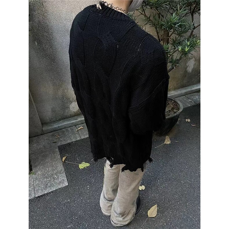 秋季新款男士休闲原创设计师款复古宽松毛衣男外套潮流,男装针织衫/毛衣,星座506A
