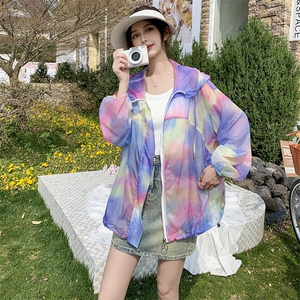 多巴胺紫色绝美气质防晒服女夏季韩系小个子海边轻薄连帽防晒衣潮图片