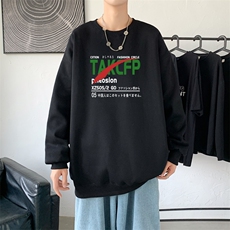 Y2466P38圆领卫衣男春秋季潮ins宽松休闲港风情侣长袖上衣，男装卫衣，星座510A-1