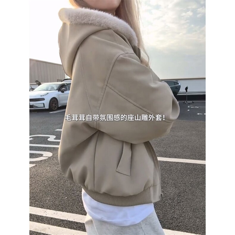 现货高品质美式高街冬季重磅座山雕大毛毛领pu皮棉衣男女加厚外套,男装皮衣,电商A443