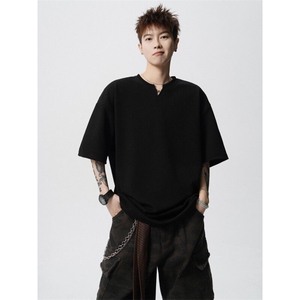 240g肌理感冰丝V领短袖T恤男 M-5XL 特P18控38图片