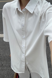 薄款冰丝短袖衬衫男简约纯色垂感休闲痞帅衬衣 CS288-P20图片