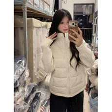 韩系甜美学院风针织拼接立领棉服女学生冬季宽松百搭时尚棉衣外套，男装棉衣，星座1210-1