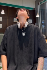 麂皮绒！重磅麂皮绒短袖t恤男JPDX196-特P19控38，男装T恤，电商B367