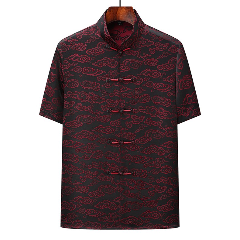 风唐装棉麻短袖衬衫套装男士夏装太极服宽松套装CF2806-P110,男装休闲套装,星座1105-3