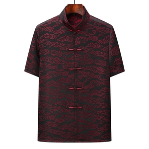风唐装棉麻短袖衬衫套装男士夏装太极服宽松套装CF2806-P110图片