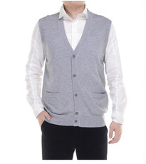 男士羊毛马甲男薄款针织坎肩中老年开衫V领毛衣，男装背心/马甲，亚东羊绒制品