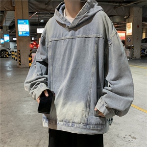 美式潮牌水洗复古牛仔夹克男女高街宽松百搭套头上衣JK01219-P65图片