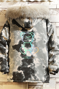 MC49139-P135 日系潮棉衣男大码派克服男工装棉服外套棉袄 砖墙图片
