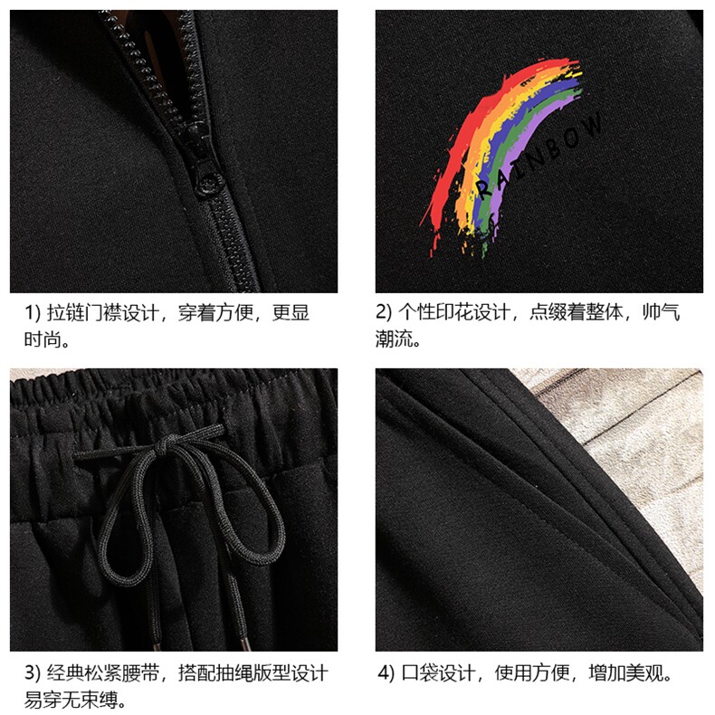 TK6064-P85开衫连帽卫衣套装男运动套装两件套砖墙挂拍,男装卫衣,电商A040A
