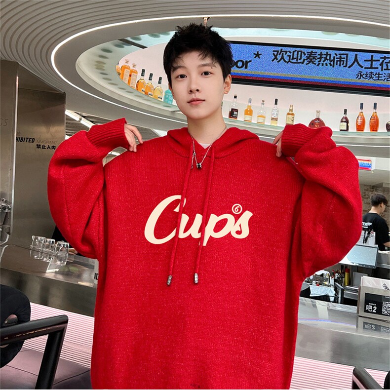 特P5控98 高品秋冬季连帽毛衣男复古慵懒风针织衫毛衣外套MYL3336图片