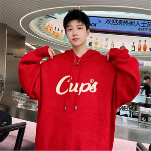 特P5控98 高品秋冬季连帽毛衣男复古慵懒风针织衫毛衣外套MYL3336图片
