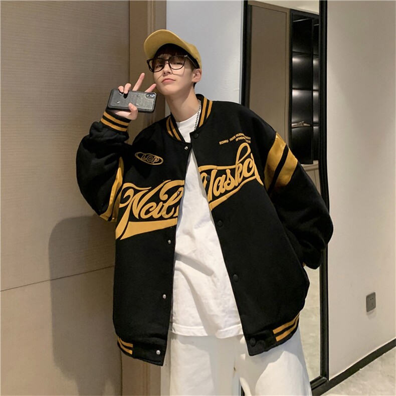 棒球服外套男春秋季潮牌ins字母情侣夹克百搭休闲上衣W2137-P50,男装夹克,星座512-2