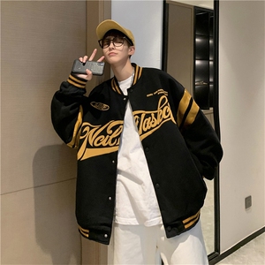 棒球服外套男春秋季潮牌ins字母情侣夹克百搭休闲上衣 W2137-P50图片