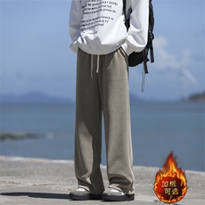 潮流宽松卫裤加绒直筒垂感男生长裤X1880-常规特批42加绒特批52，男装休闲裤，星座718