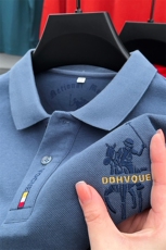 纯棉T恤男长袖中年商务翻领爸爸装polo衫男士休闲大码春秋上衣服，男装T恤，电商B212（原钱塘6029）