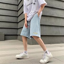 夏季五分牛仔裤男士韩版修身阔腿裤N479P32,男装牛仔裤,星座1116-2