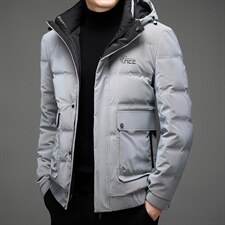 22冬季中青年男士时尚休闲90白鸭绒连帽羽绒服外套AJY82138-P275，男装羽绒服，电商B212（原钱塘6029）