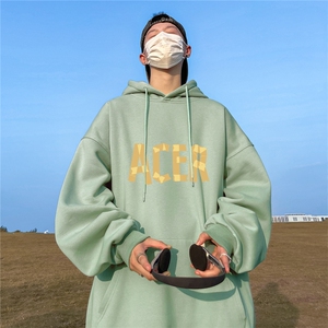 ！ 秋季重磅宽松大码港风胶带印花连帽卫衣LW35-特p35图片