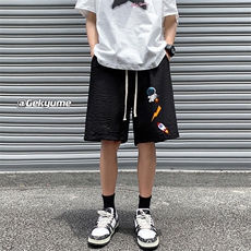 YD33165-P25港风潮牌亚麻短裤男大码棉麻五分裤男中裤沙滩裤，男装休闲裤，电商A040