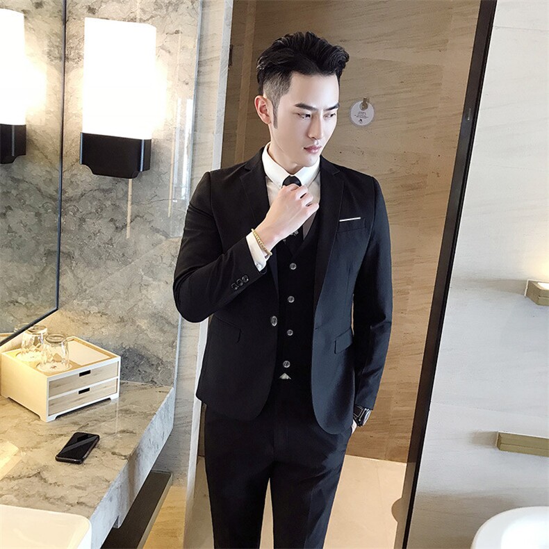 【常年供货】单扣西服马甲裤子三件套职业装大货主推款XF701P145,男装西服,星座613B