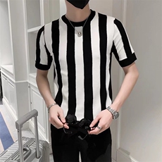 男春季潮韩版宽松百搭情侣冰丝短袖针织衫S250P42，男装针织衫/毛衣，星座1116-2