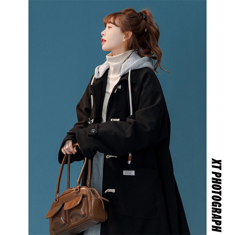 1中性风牛角扣加棉呢大衣女可拆卸帽外套女FY8716P138控188，女装毛呢外套，星座226-2