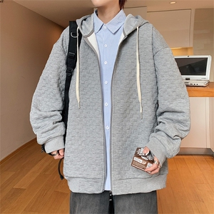 【新品】8855-P58 2026年春季新款开衫连帽卫衣男休闲宽松百搭图片