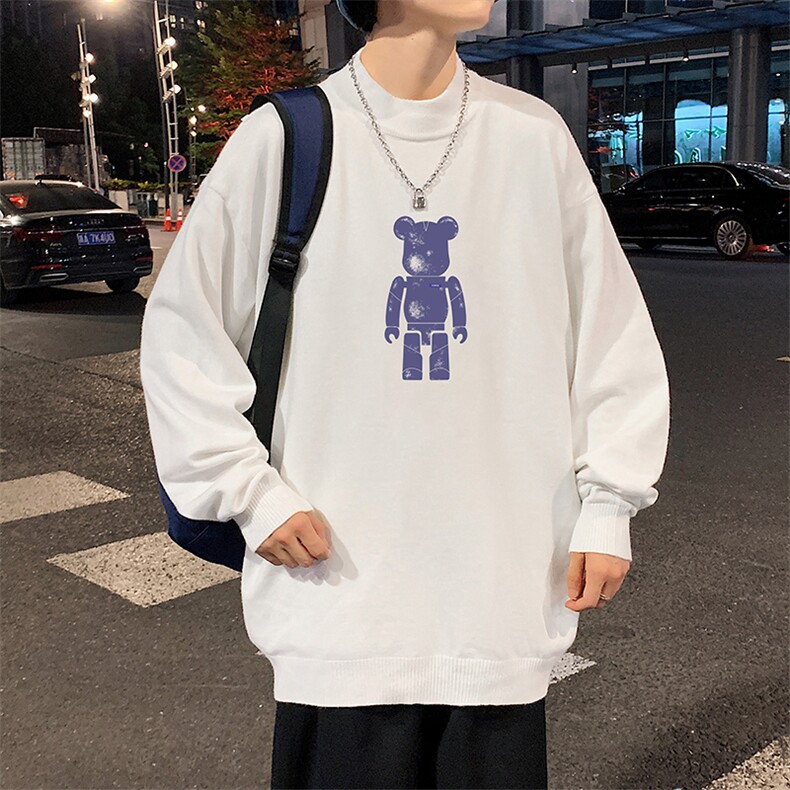 半高领毛衣男士大码针织衫男毛线衣男M18242-P45加绒款-P65,男装针织衫/毛衣,电商A040