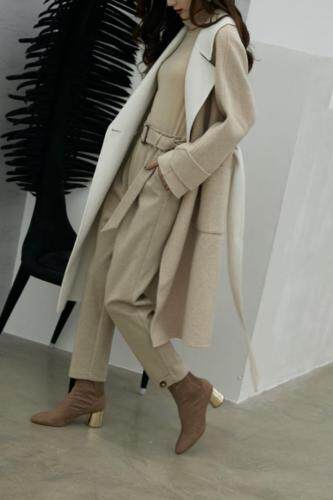 冬季新款双面羊绒大衣，女装，拉嘉图