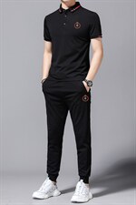 2023年夏款潮流休闲时尚男士短袖运动套装P145，男装休闲套装，电商D223-1
