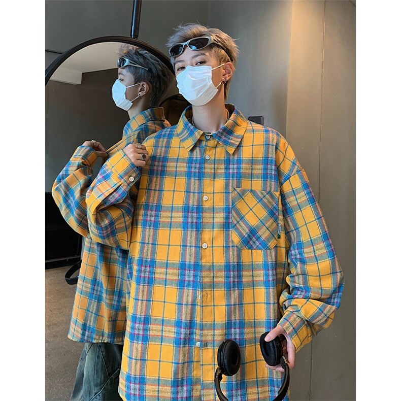 2026春季港风格子衬衫外套男贴标休闲长袖上衣C2501-特P30控58，男装衬衫，电商A001