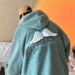 冬季连帽宽松设计感翅膀港风外套情侣男女 A071-1008-P120图片