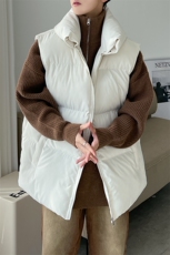 港风加厚棉马甲男宽松纯色休闲棉衣马夹潮外套A071-Y310-P60，男装棉衣，电商A071