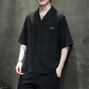 新中式立领风潮T恤短袖民族服饰刺绣汉服时尚唐装T2416-P65图片