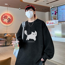 已注册港风供抖音得物高品质直播麂皮绒宽松男卫衣W3008P38，男装卫衣，电商C408(原B339-1)