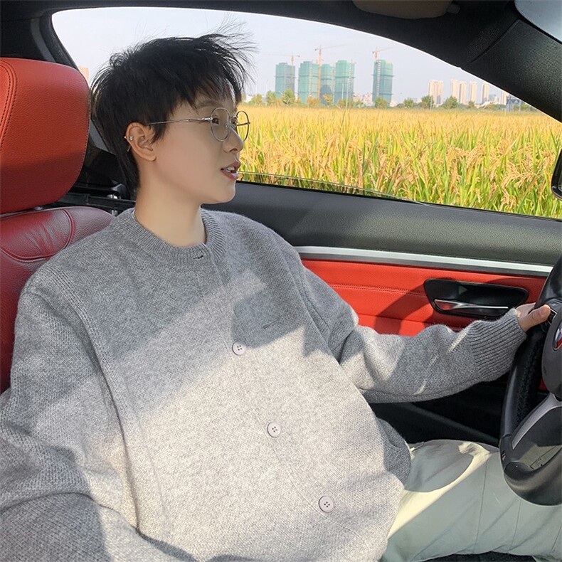 高质量针织开衫男女韩版潮流宽松百搭帅2025秋冬ins毛衣MZ801-P75,男装针织衫/毛衣,星座412-3