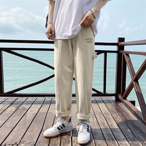 20港风夏季字母印花九分裤学生哈伦束脚裤长裤子潮504-K2023-P50图片