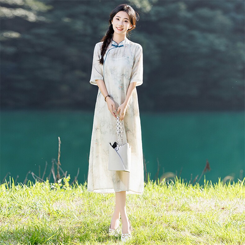 2026年春季苎麻文艺/优雅旗袍，女装汉服/婚纱/旗袍/礼服，江南依恋