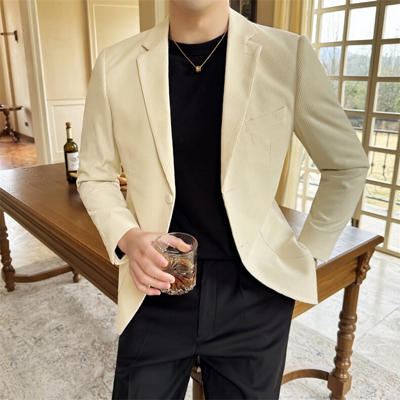 26做货-男士灯芯绒休闲西装修身韩版西服外套上衣DX6948P165,男装西服套装,电商D216