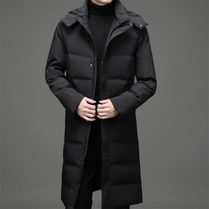 中青年男士冬季新款连帽羽绒服商务休闲长款外套男装SW0827-P355图片