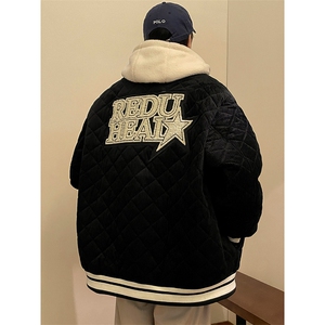 冬款加棉毛巾绣棉服潮假两件简约连帽外套男士8135-P140 控价178图片
