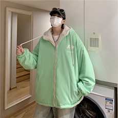 冬季ins潮牌连帽两面穿袄羊羔绒服外套男休闲上衣W5922-P74，男装棉衣，星座512-3