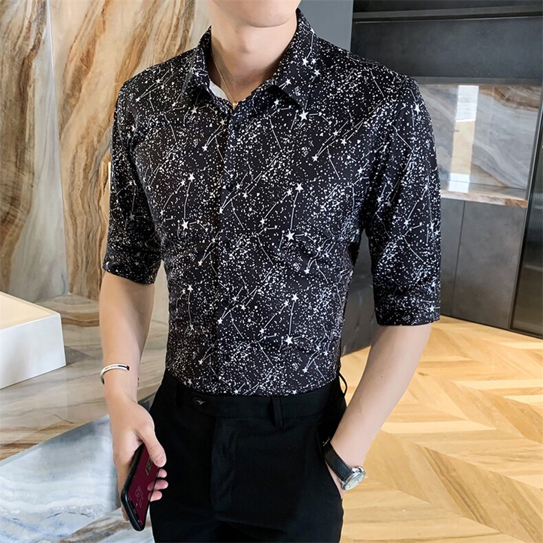 312A-104-P552021设计感满天星衬衫英伦时尚男士衬衣A,男装衬衫,星座312A-5